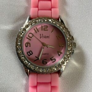 Working Vivani Pink Watch with Silicone Bands with Brand New Batteries!